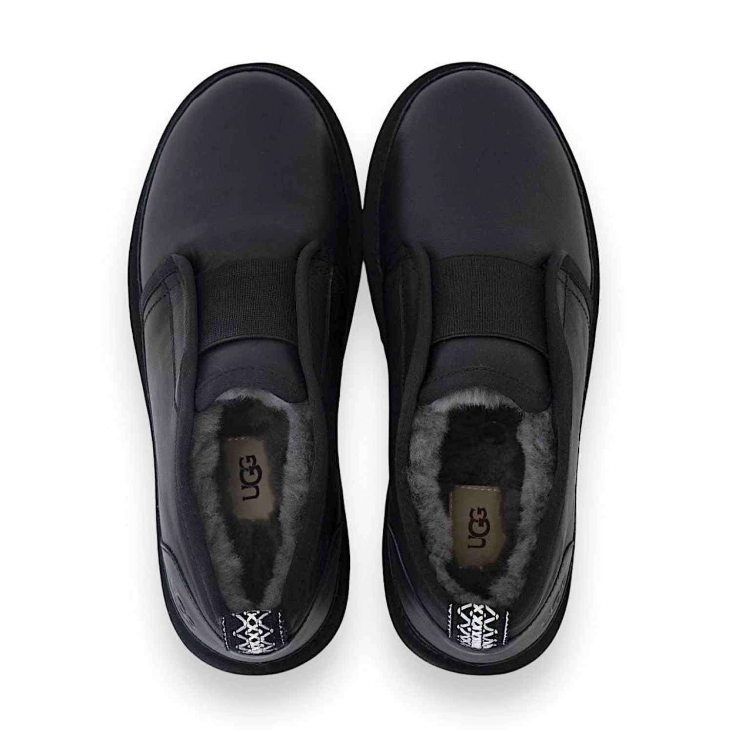 UGG Mens Slippers Flex Leather Black 